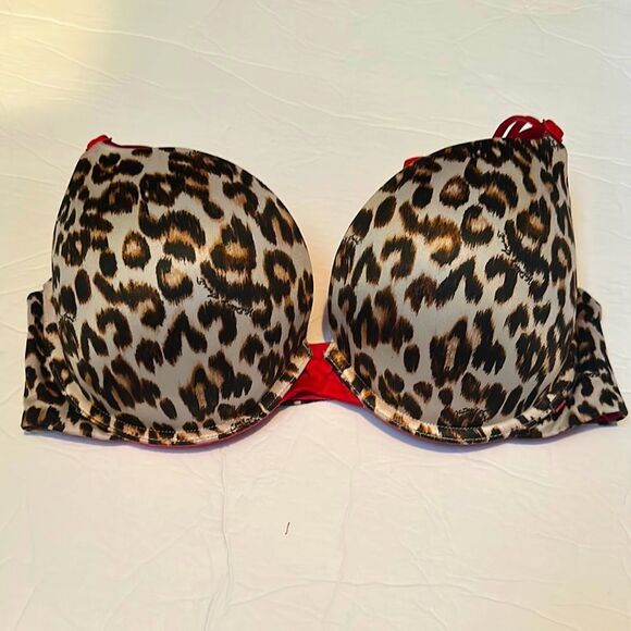 Victoria's Secret Very Sexy Padded Demi Leopard Print Bra 36D - Picture 1 of 9
